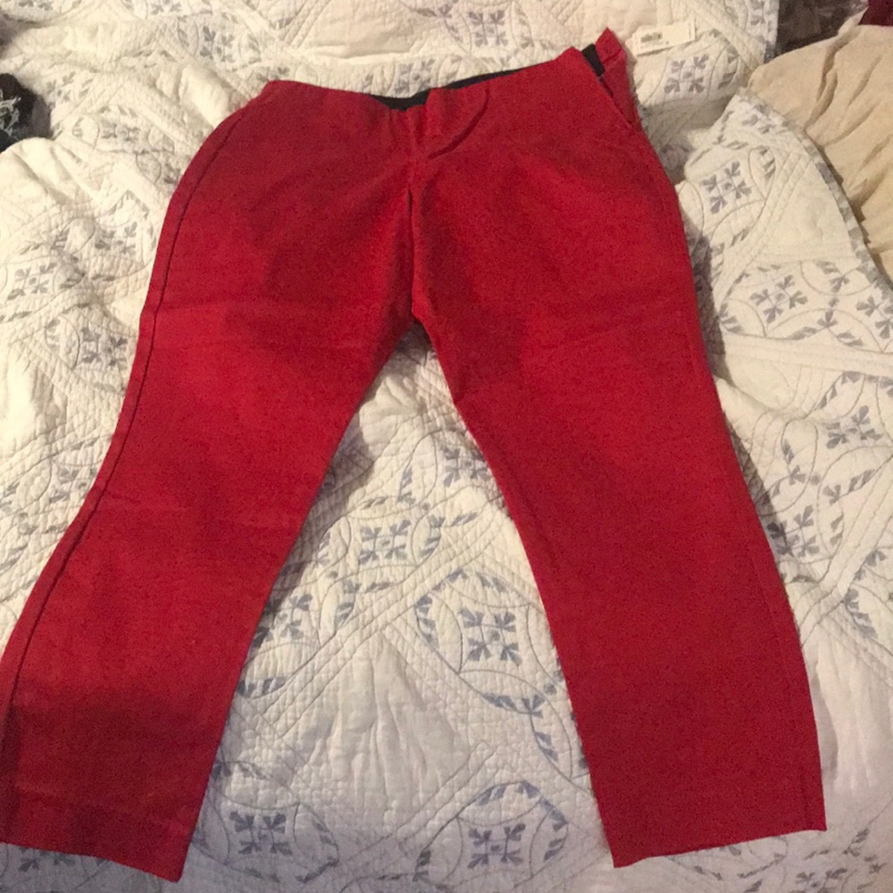 Red side zip old navy pants 12